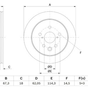 Disc frână BOSCH 0 986 479 G64