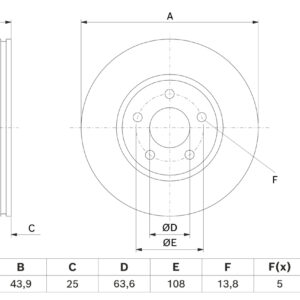 Disc frână BOSCH 0 986 479 H66