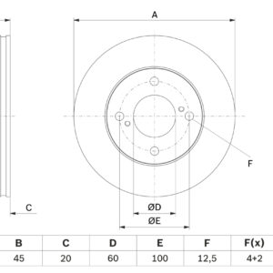 Disc frână BOSCH 0 986 479 G92