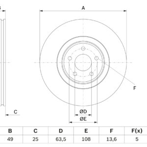 Disc frână BOSCH 0 986 479 F80