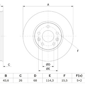 Disc frână BOSCH 0 986 479 F05