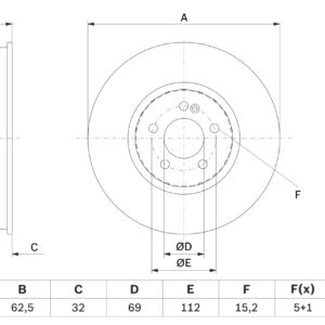 Disc frână BOSCH 0 986 479 H48