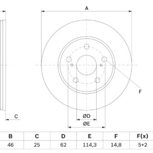 Disc frână BOSCH 0 986 479 F92