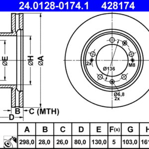 Disc frână ATE 24.0128-0174.1
