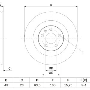 Disc frână BOSCH 0 986 479 E87