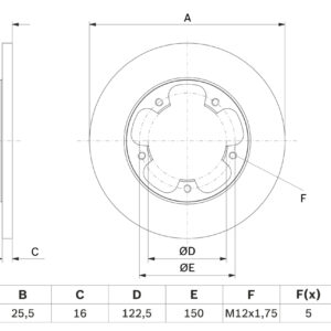 Disc frână BOSCH 0 986 479 F44