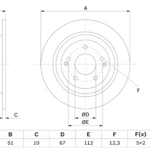 Disc frână BOSCH 0 986 479 H11