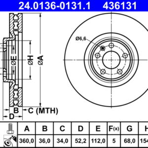 Disc frână ATE 24.0136-0131.1