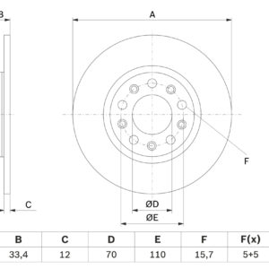 Disc frână BOSCH 0 986 479 H24