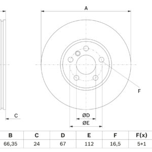 Disc frână BOSCH 0 986 479 H33