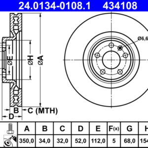 Disc frână ATE 24.0134-0108.1