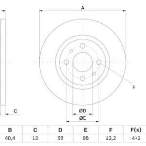 Disc frână BOSCH 0 986 479 E65