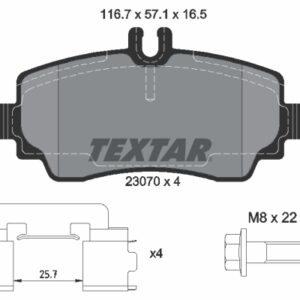 Plăcuțe de frână TEXTAR 2307004