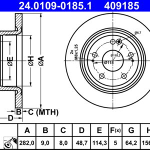 Disc frână ATE 24.0109-0185.1