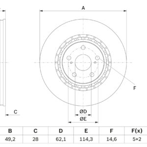 Disc frână BOSCH 0 986 479 G63