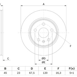 Disc frână BOSCH 0 986 479 F53