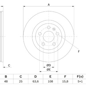 Disc frână BOSCH 0 986 479 G94