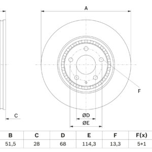 Disc frână BOSCH 0 986 479 H02