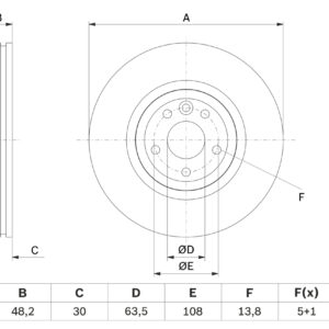 Disc frână BOSCH 0 986 479 G96