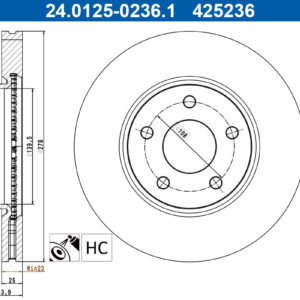 Disc frână ATE 24.0125-0236.1
