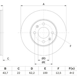 Disc frână BOSCH 0 986 479 F29