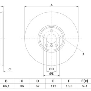 Disc frână BOSCH 0 986 479 F54