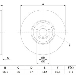 Disc frână BOSCH 0 986 479 H12