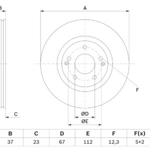 Disc frână BOSCH 0 986 479 H05