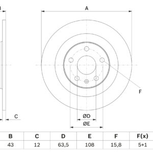 Disc frână BOSCH 0 986 479 F31