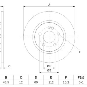 Disc frână BOSCH 0 986 479 H49