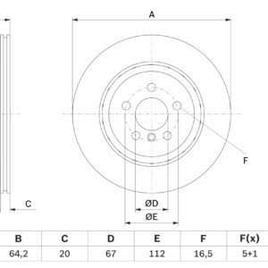 Disc frână BOSCH 0 986 479 G15
