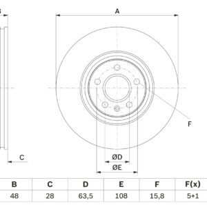 Disc frână BOSCH 0 986 479 F90