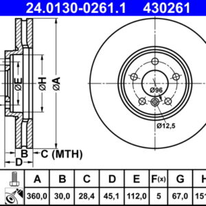 Disc frână ATE 24.0130-0261.1