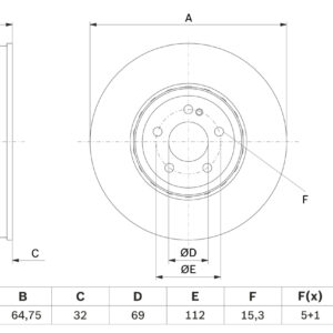 Disc frână BOSCH 0 986 479 G35