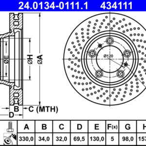 Disc frână ATE 24.0134-0111.1