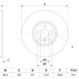 Disc frână BOSCH 0 986 479 F58