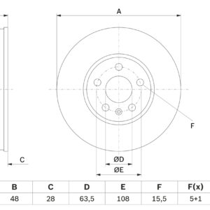 Disc frână BOSCH 0 986 479 H03