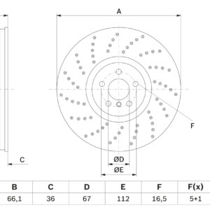 Disc frână BOSCH 0 986 479 F64
