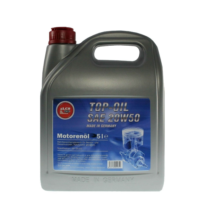 Ulei motor Alco TOP OIL 20W-50 5L pentru benzină și diesel, protecție extremă