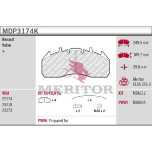 Plăcuțe de frână MERITOR MER MDP3174K