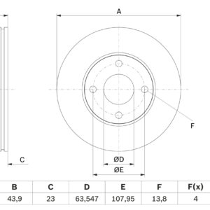 Disc frână BOSCH 0 986 479 F70