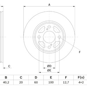 Disc frână BOSCH 0 986 479 F37