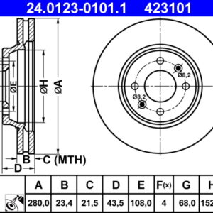 Disc frână ATE 24.0123-0101.1