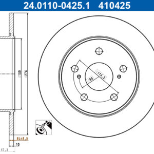 Disc frână ATE 24.0110-0425.1