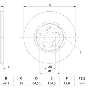 Disc frână BOSCH 0 986 479 G58