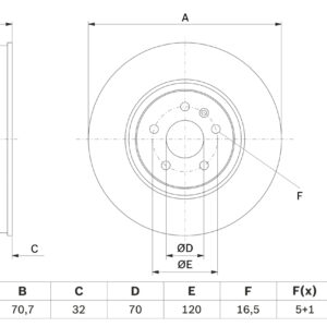 Disc frână BOSCH 0 986 479 G54