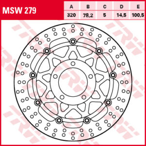 Disc frână TRW MOTO MSW279