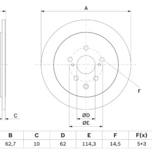Disc frână BOSCH 0 986 479 G61