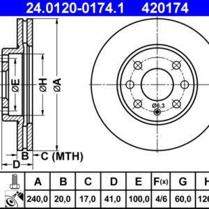 Disc frână ATE 24.0120-0174.1