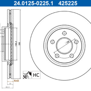 Disc frână ATE 24.0125-0225.1